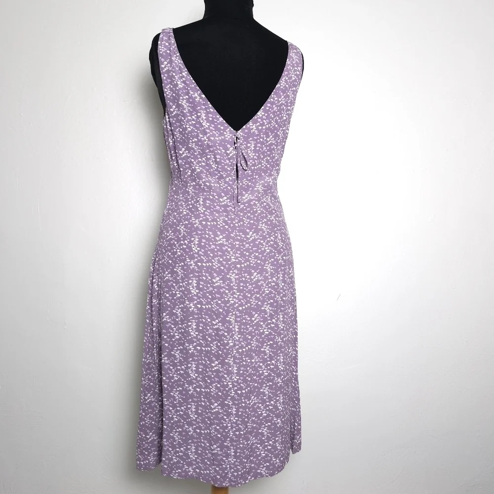 J. Crew Printed Rayon Purple Tie Back Dress Size 6